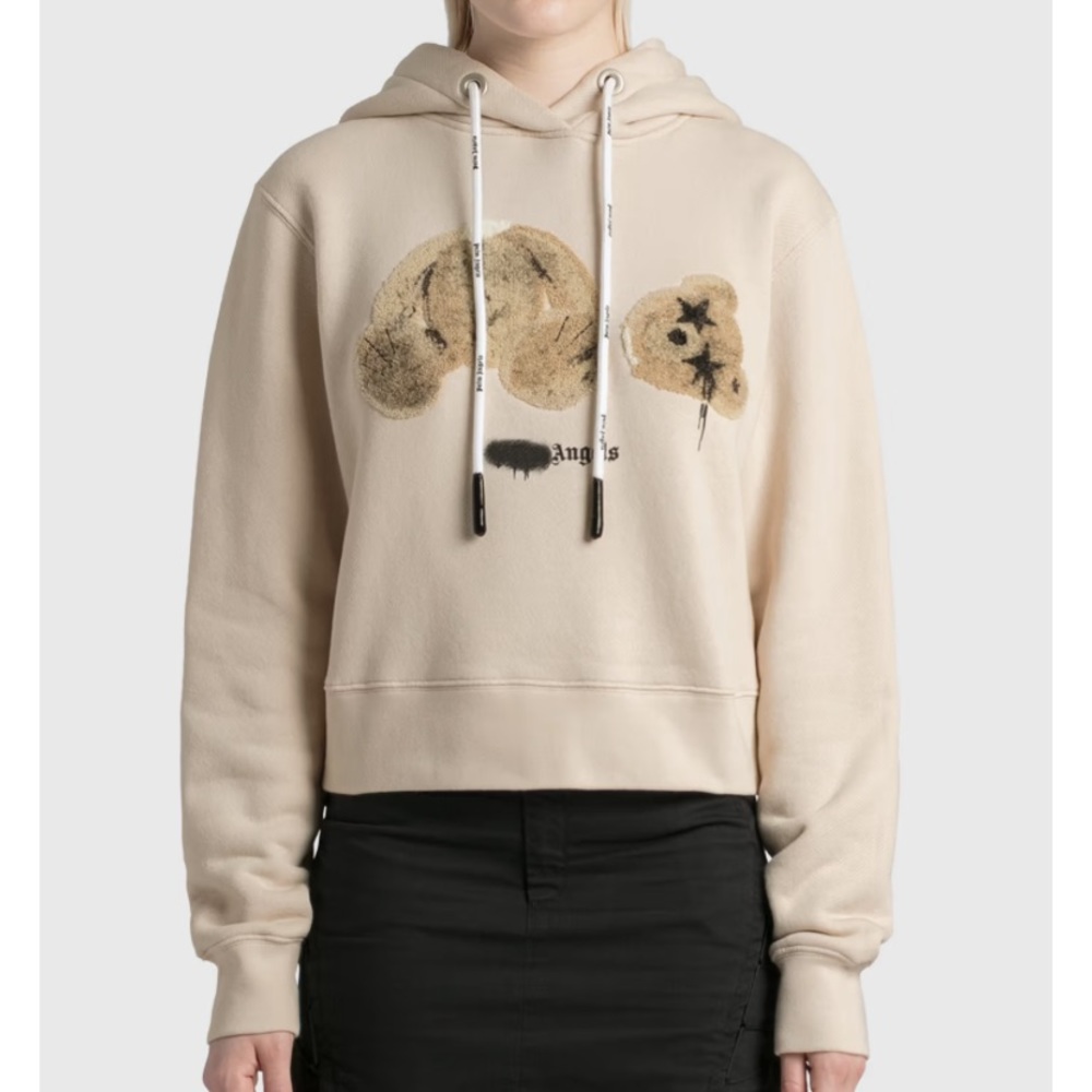 Palm Angels Boxy Teddy Bear Heavyweight Designer Hoodie - Picture 7 of 9